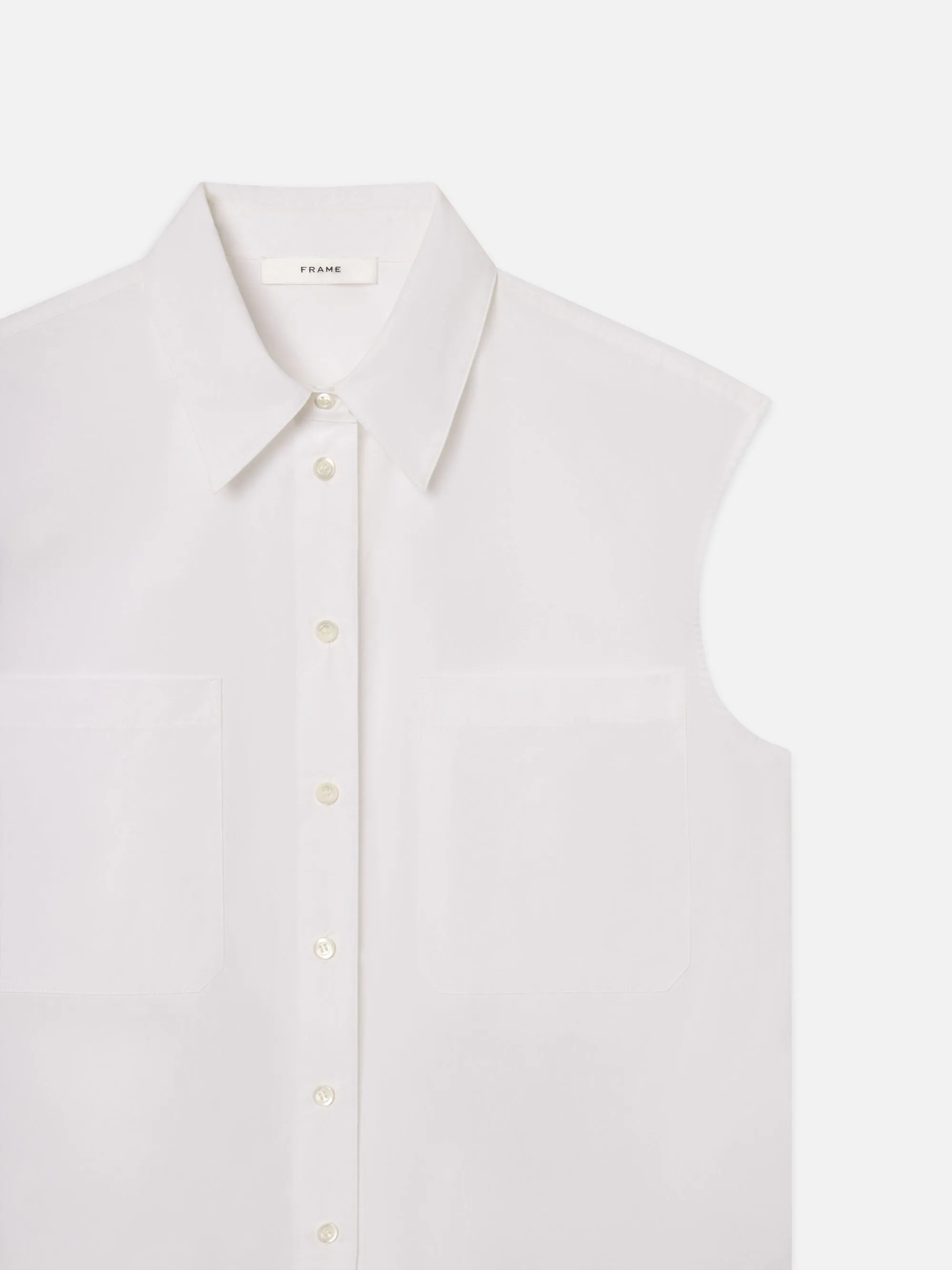 The Sleeveless Shirt Dress -- White sold by Frame Denim product image thumbnail 2