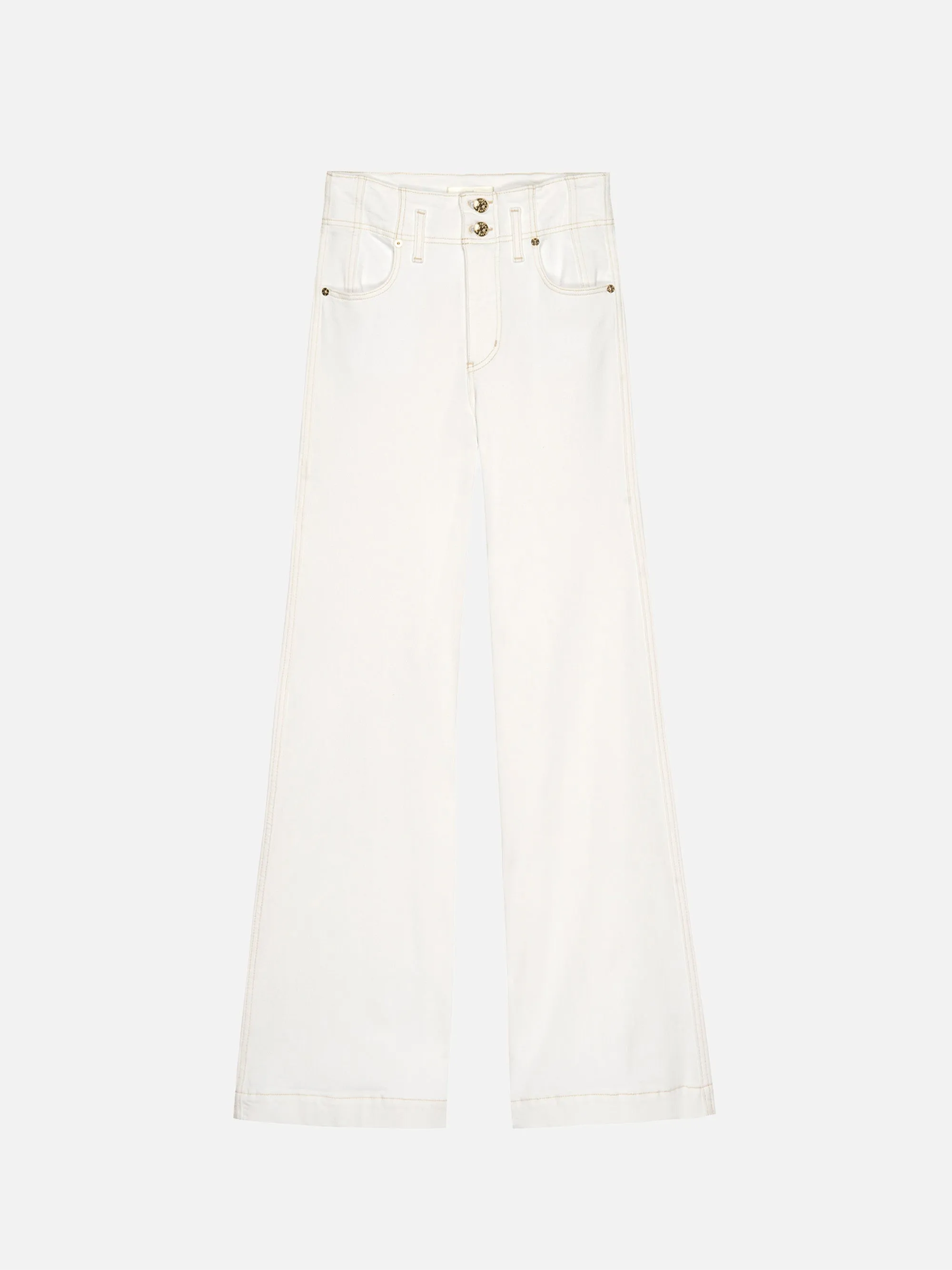 The Seamed Wide Trouser -- Au Natural Clean sold by Frame Denim