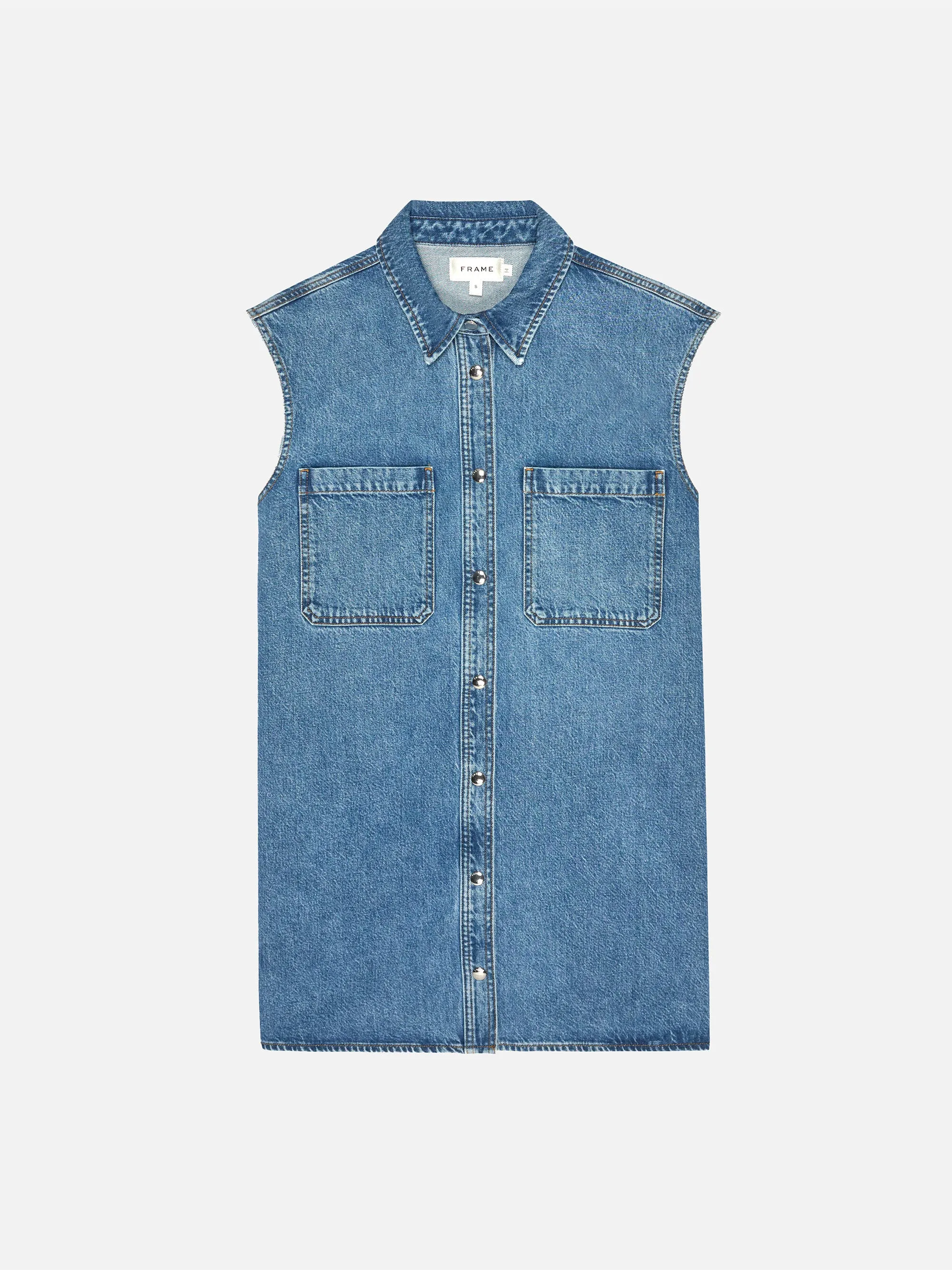 The Sleeveless Shirt Dress -- Method sold by Frame Denim