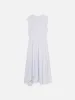 The Seersucker Gathered Dress -- Light Chambray Multi sold by Frame Denim