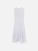 The Seersucker Gathered Dress -- Light Chambray Multi sold by Frame Denim