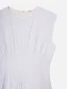 The Seersucker Gathered Dress -- Light Chambray Multi sold by Frame Denim
