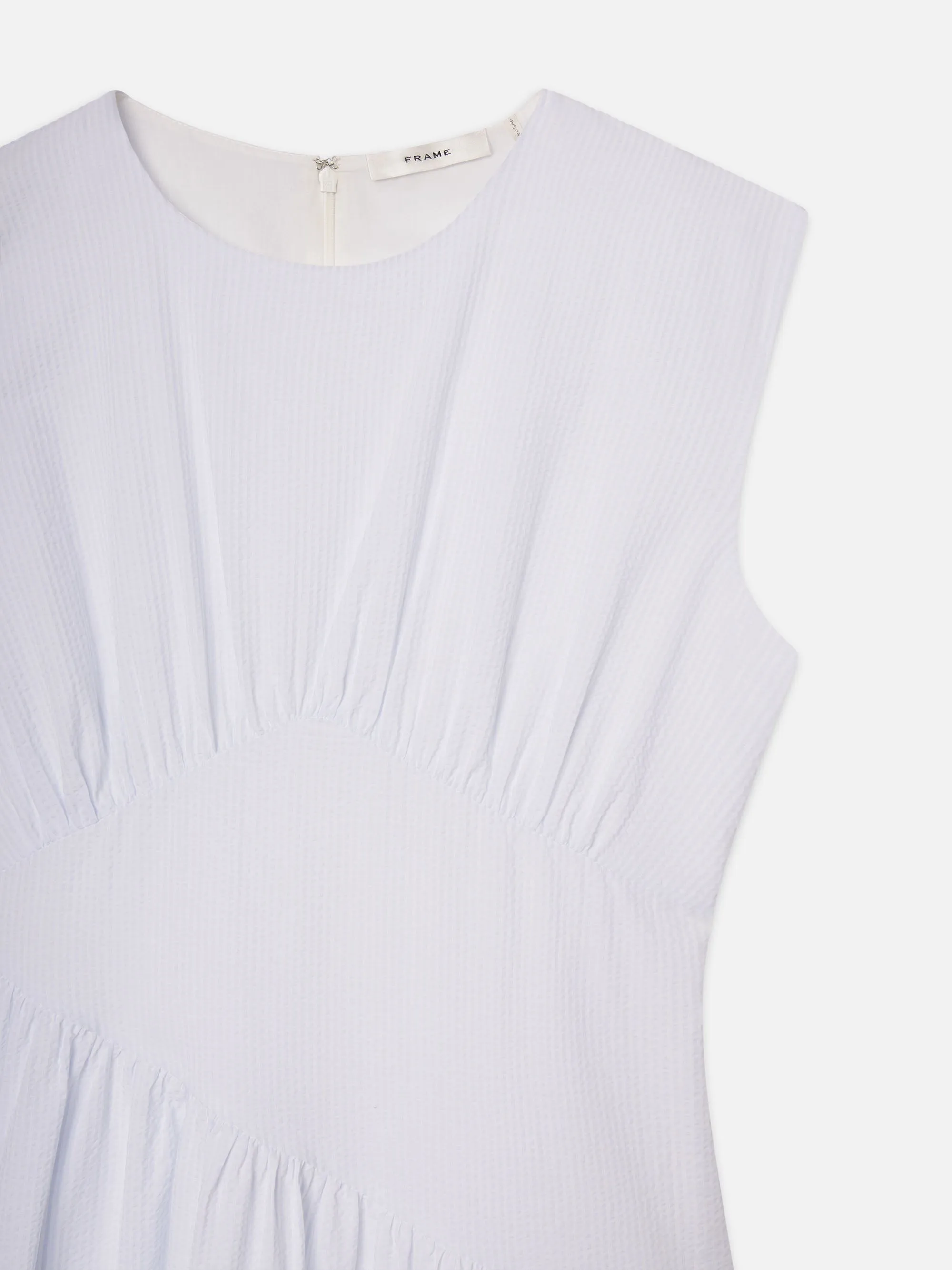 The Seersucker Gathered Dress -- Light Chambray Multi sold by Frame Denim product image thumbnail 2