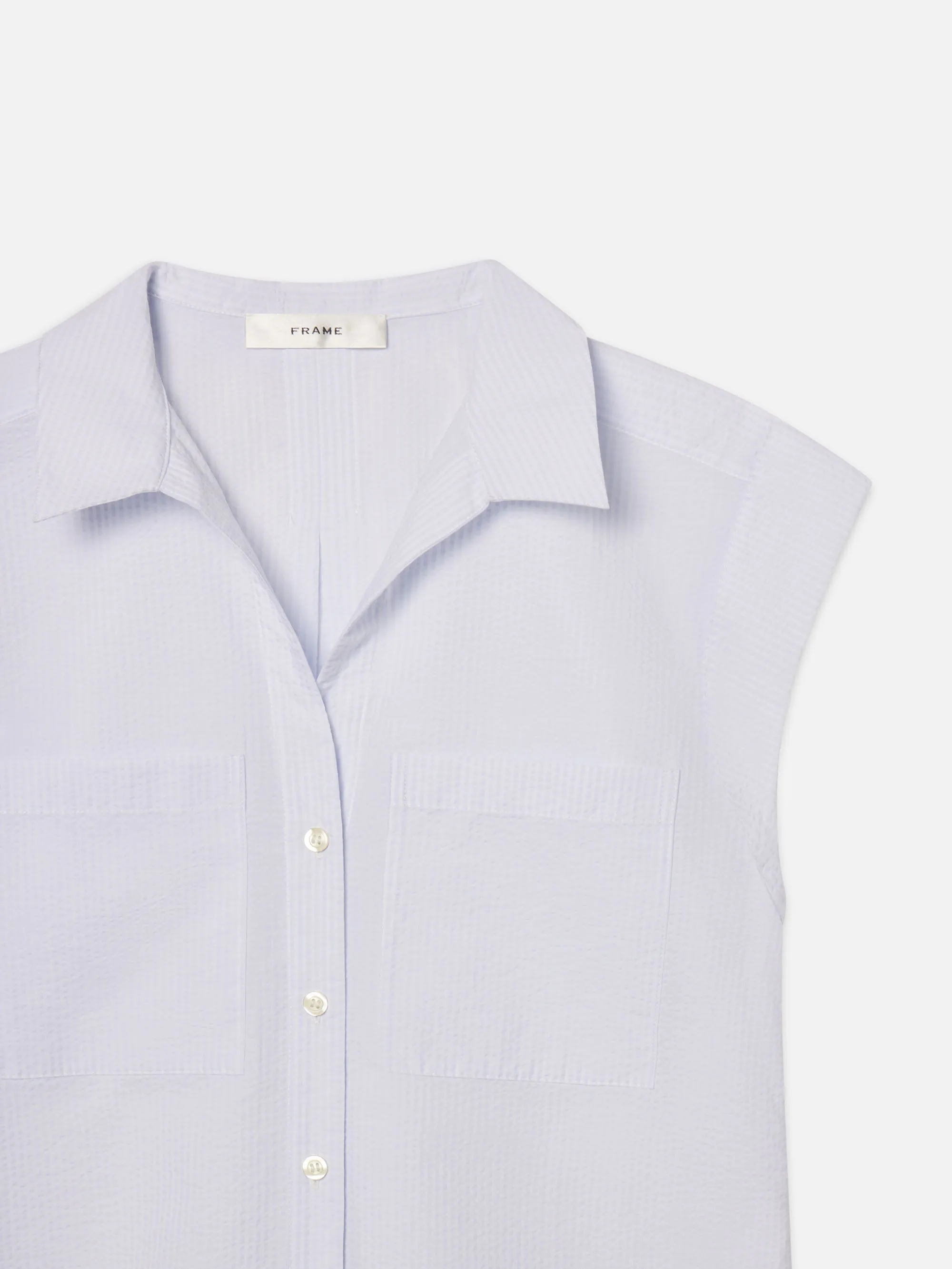 The Seersucker Leisure Shirt -- Light Chambray Multi sold by Frame Denim product image thumbnail 2