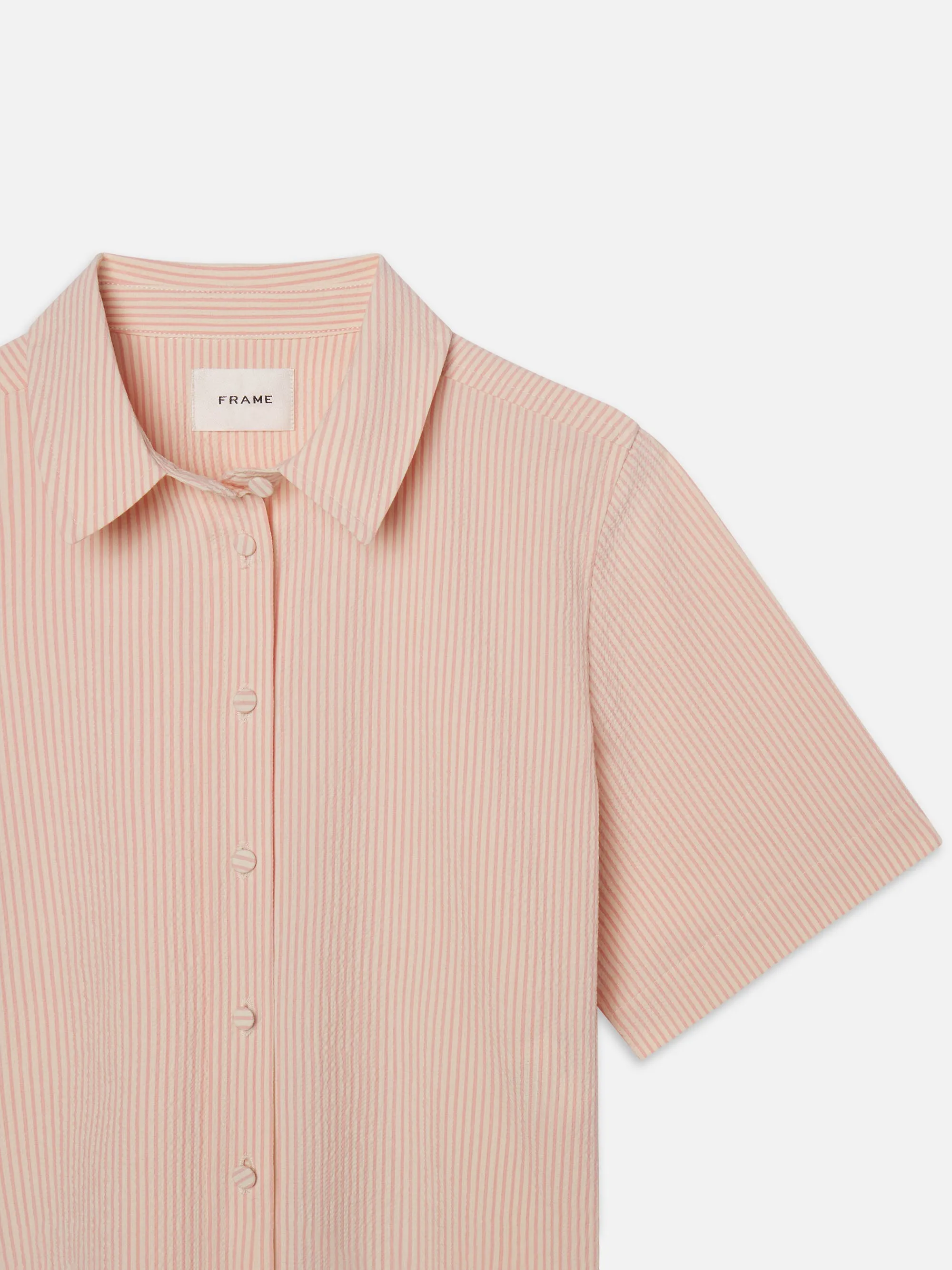 The Seersucker Cropped Shirt -- Azalea Multi sold by Frame Denim product image thumbnail 3