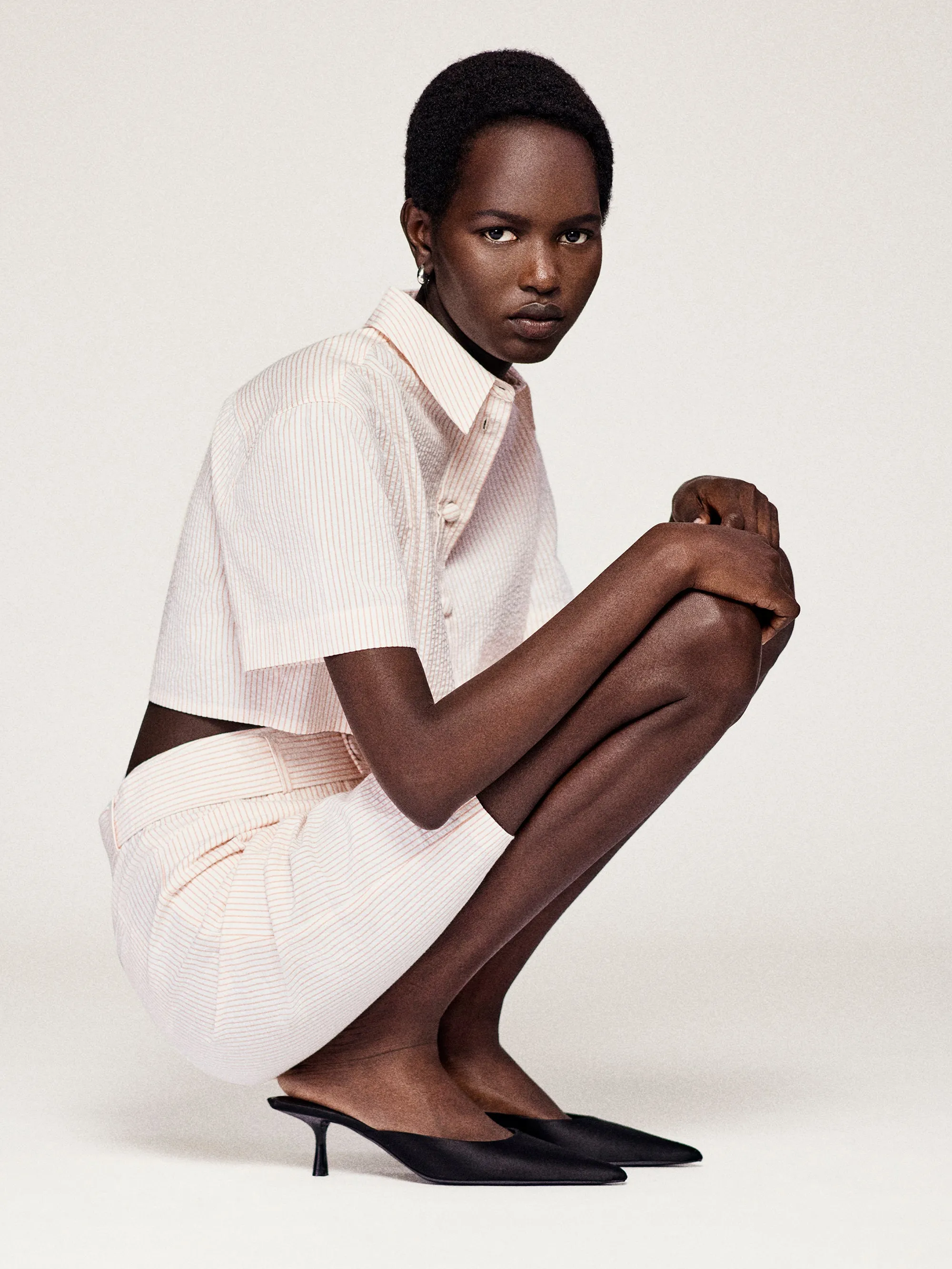 The Seersucker Cropped Shirt -- Azalea Multi sold by Frame Denim product image thumbnail 2