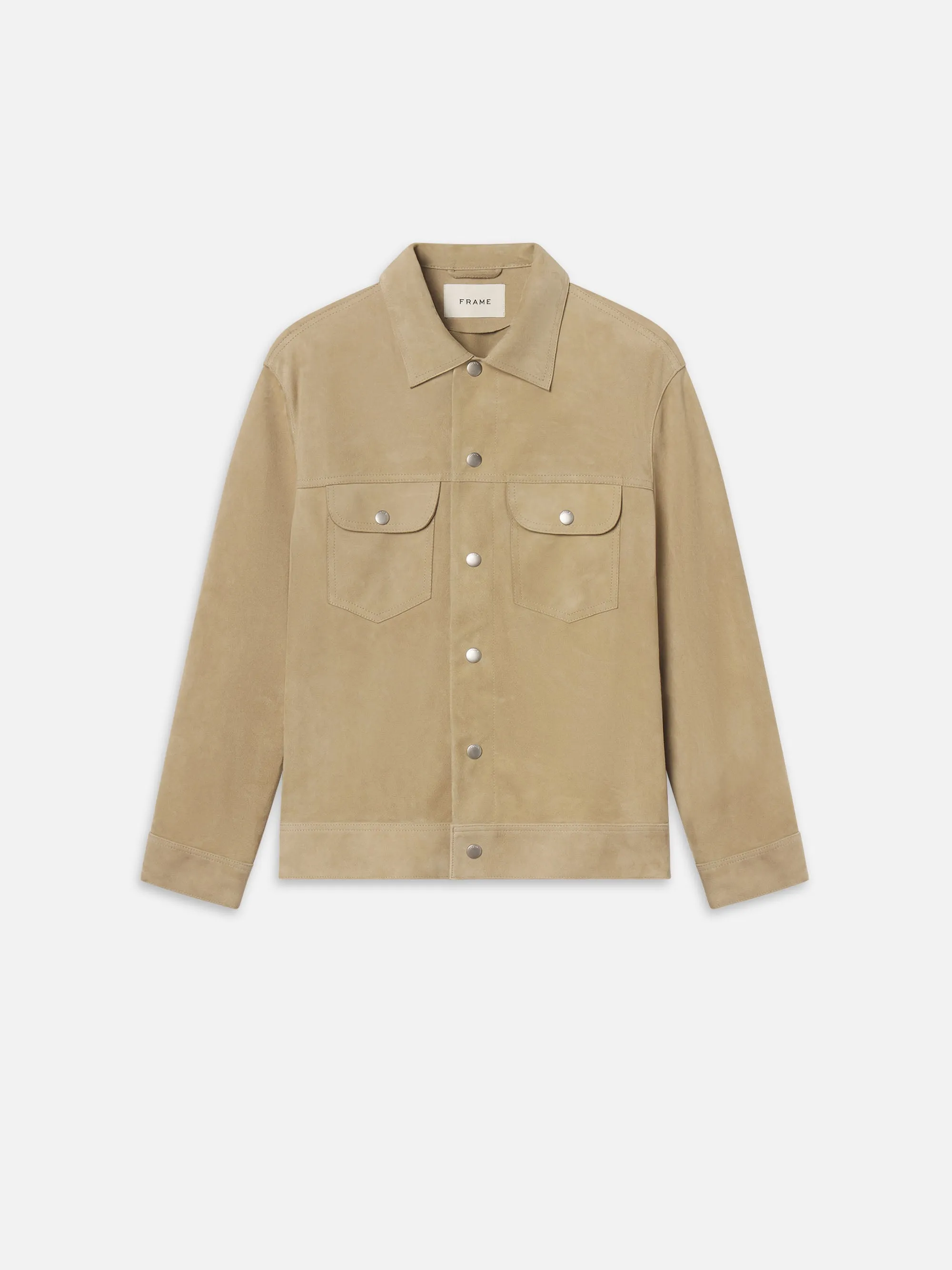 Suede Trucker Jacket -- Oxford Beige sold by Frame Denim