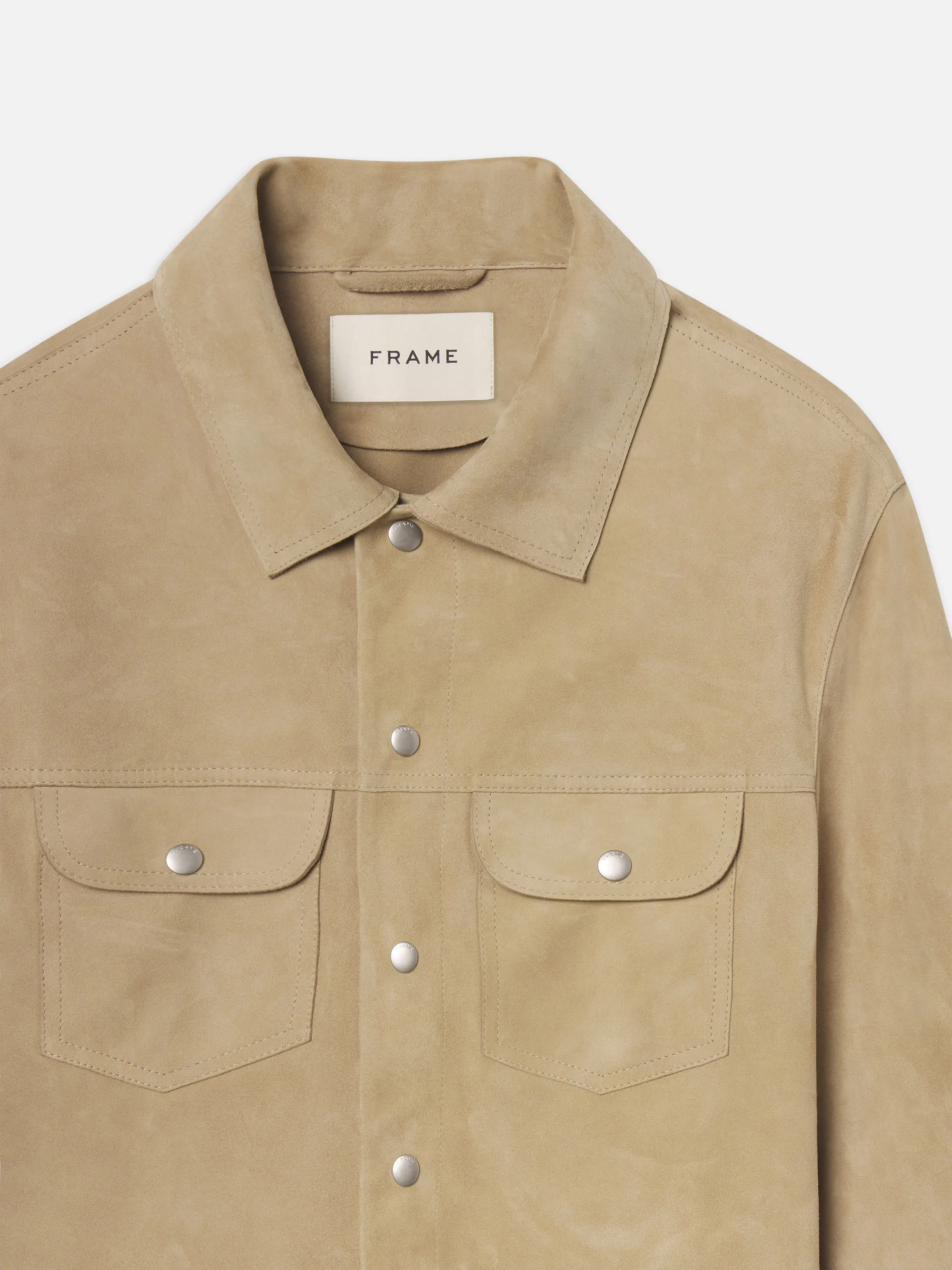 Suede Trucker Jacket -- Oxford Beige sold by Frame Denim product image thumbnail 4