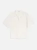Jacquard Short Sleeve Relaxed Shirt -- White sold by Frame Denim