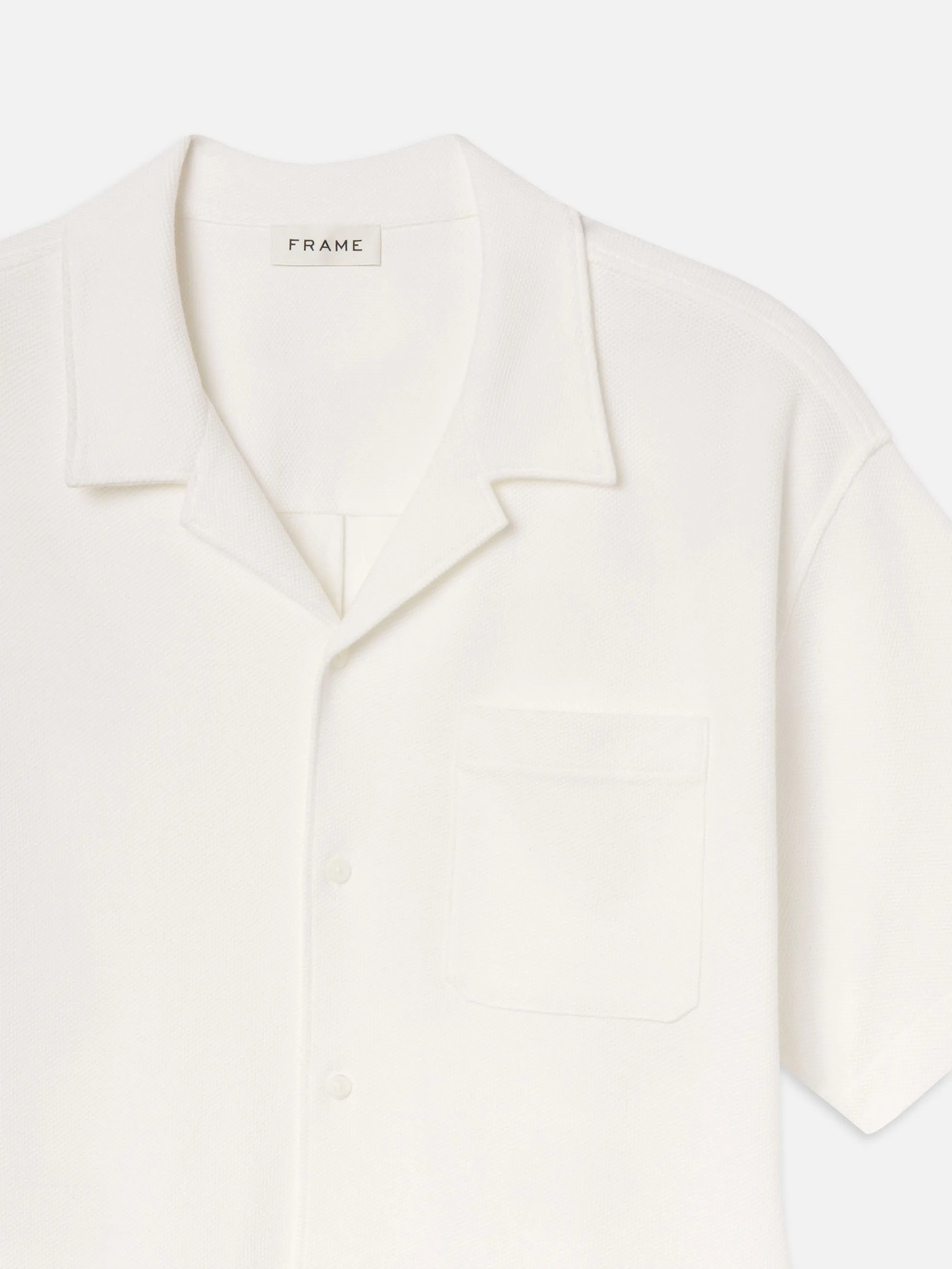 Jacquard Short Sleeve Relaxed Shirt -- White sold by Frame Denim product image thumbnail 3