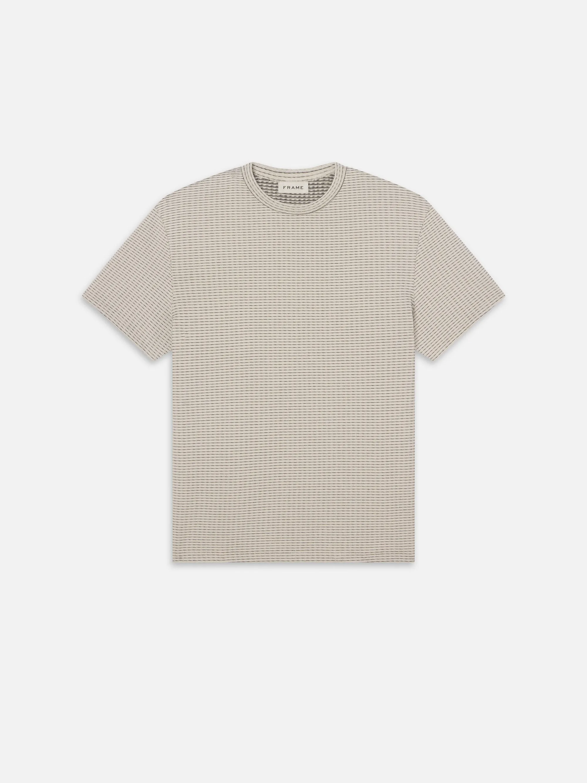 Jacquard Stripe Tee -- White/Navy sold by Frame Denim