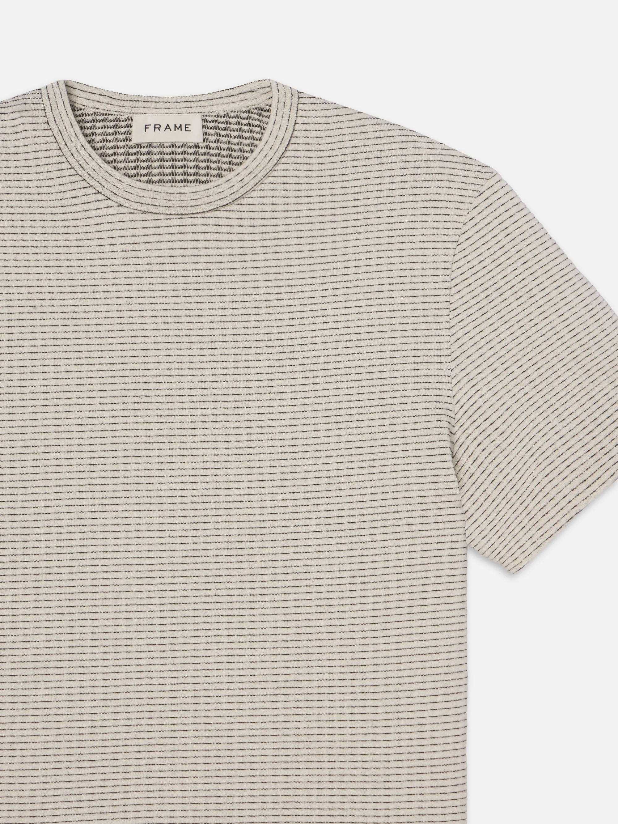 Jacquard Stripe Tee -- White/Navy sold by Frame Denim product image thumbnail 3