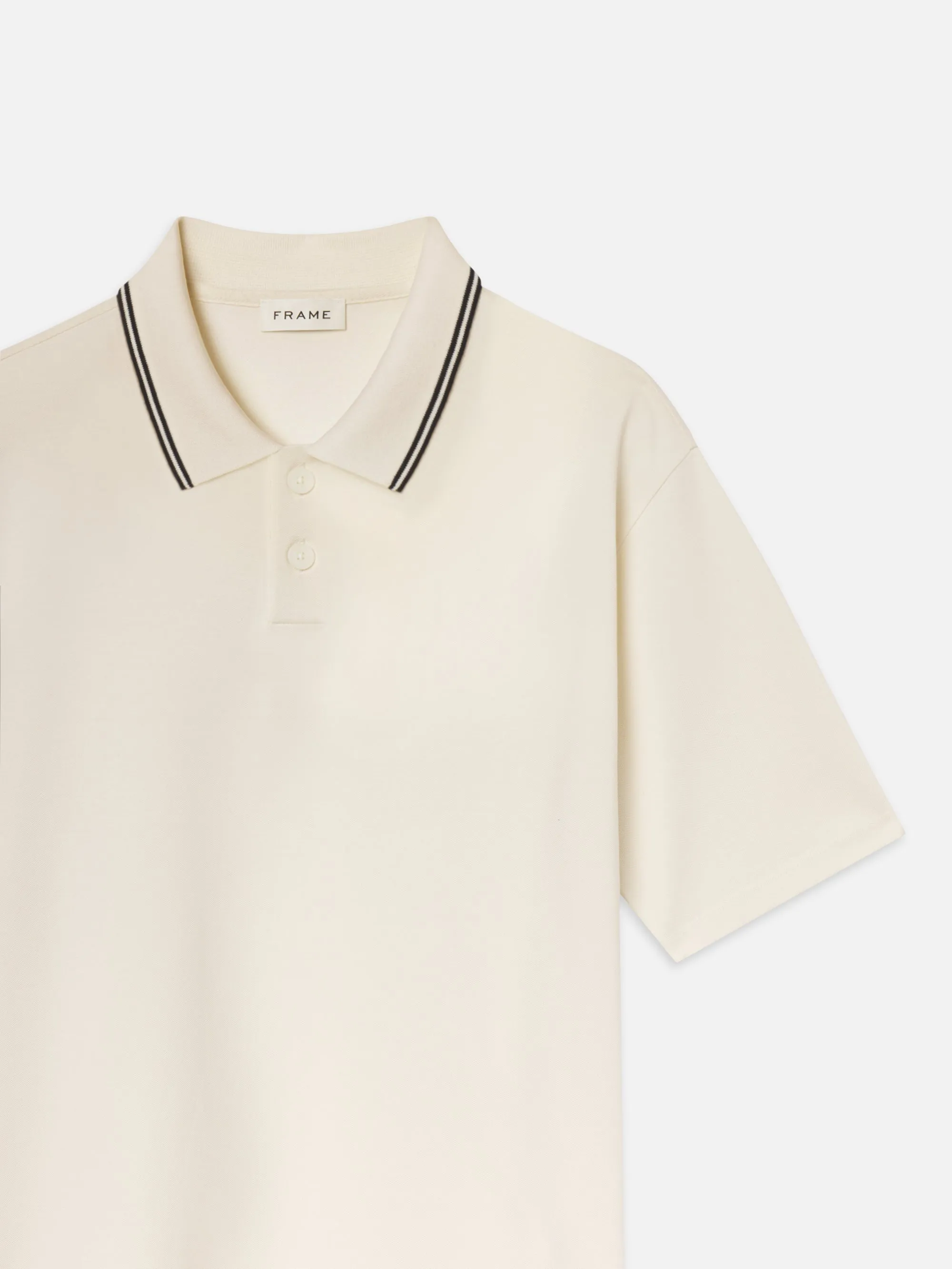 Light Pique Polo -- White Sand sold by Frame Denim product image thumbnail 3