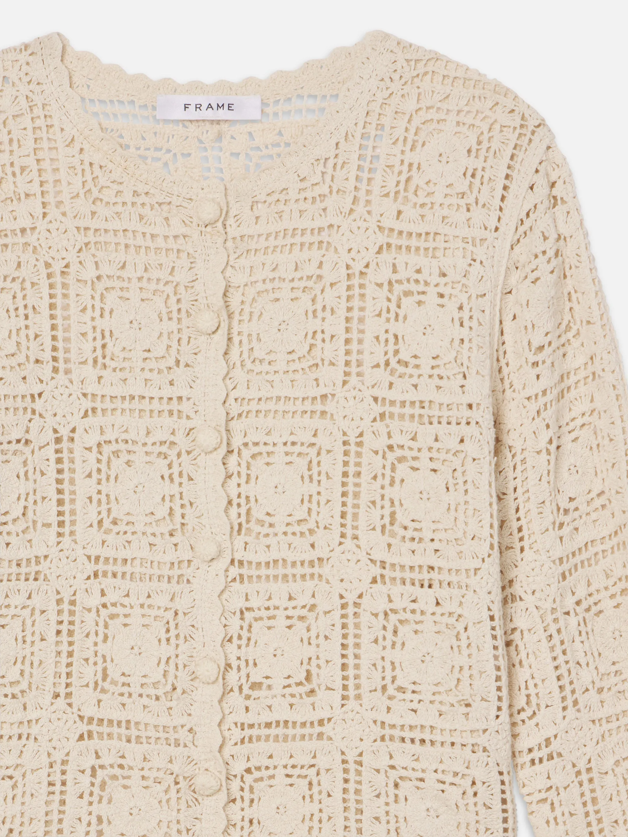 The Crochet Cardi -- Cream sold by Frame Denim product image thumbnail 4