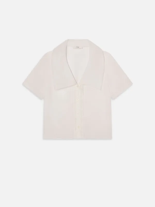The Scallop Sailor Blouse -- White sold by Frame Denim
