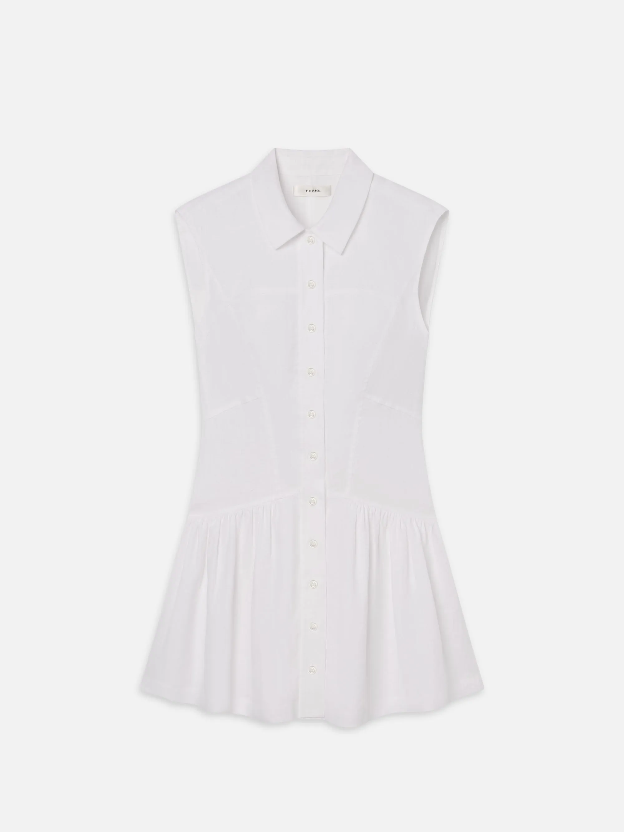 The Linen Day Dress -- White sold by Frame Denim
