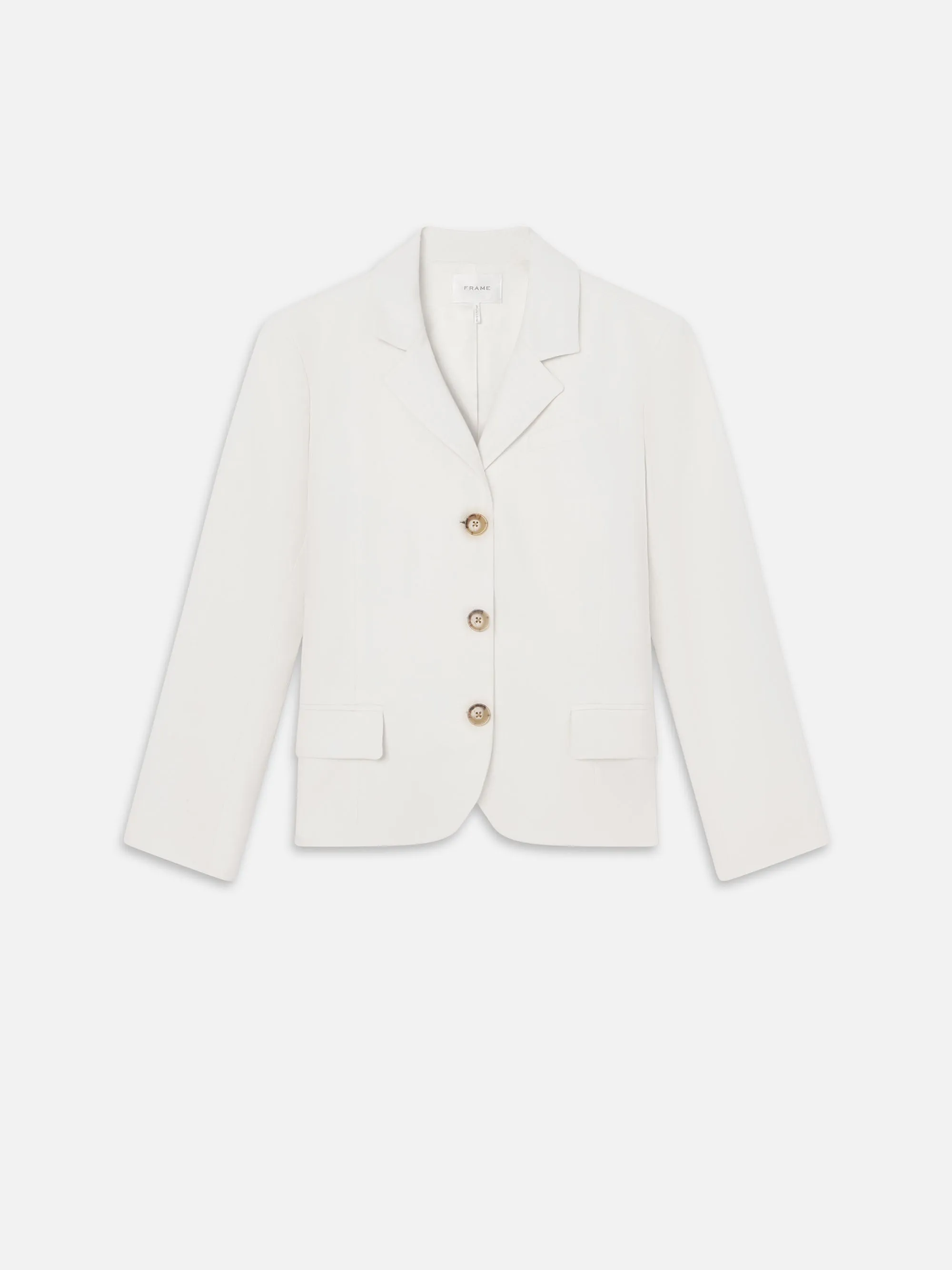The Linen Smart Blazer -- White sold by Frame Denim