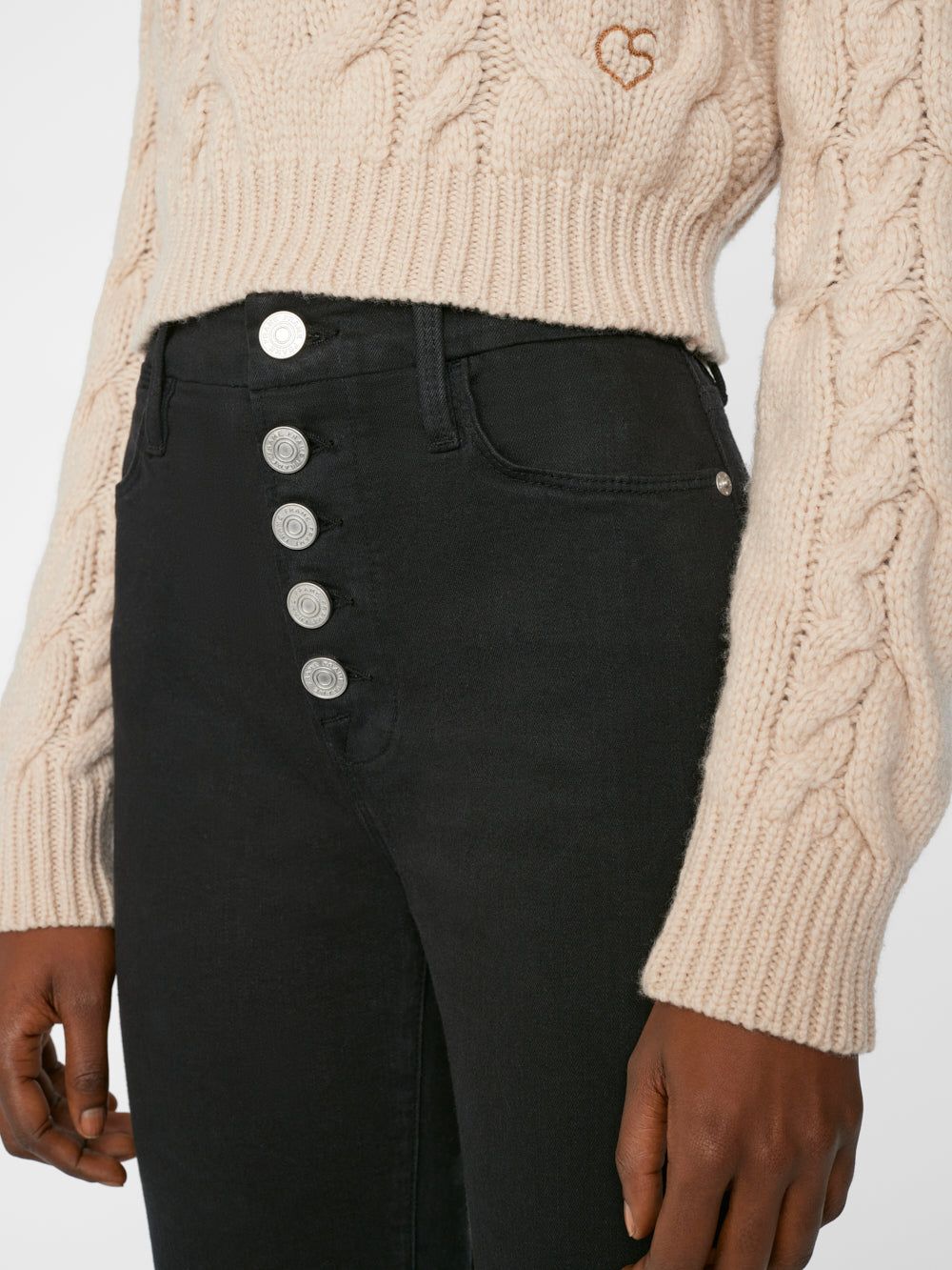 Le Super High Straight Button -- Film Noir sold by Frame Denim product image thumbnail 5