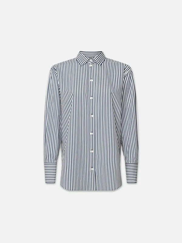 The Oversized Shirt -- Blanc Multi sold by Frame Denim