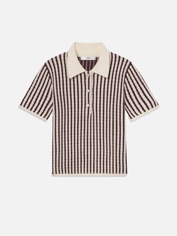 The Cable Polo -- Burgundy Multi sold by Frame Denim