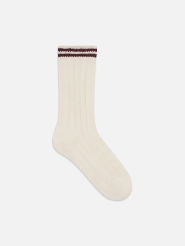 The Cable Socks -- Burgundy Multi sold by Frame Denim