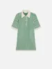 The Cable Polo Dress -- Kelly Green Multi sold by Frame Denim