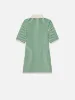 The Cable Polo Dress -- Kelly Green Multi sold by Frame Denim