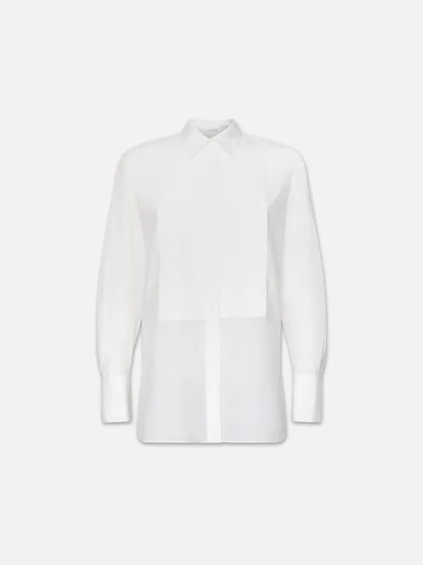 The Oversized Tuxedo Shirt -- Blanc sold by Frame Denim