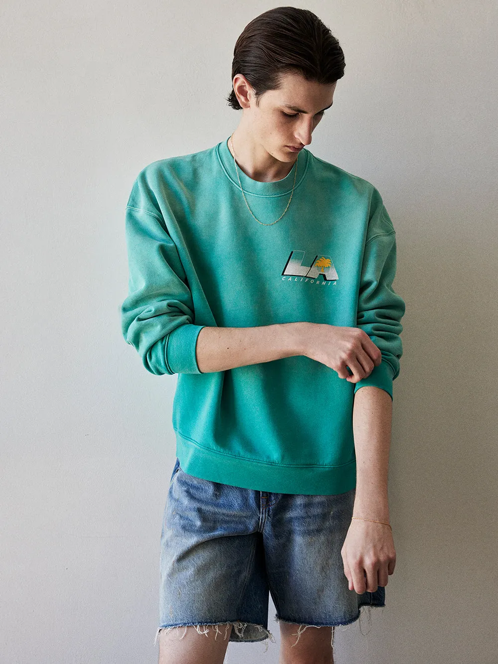 Vintage Washed Sweatshirt -- Aqua Blue sold by Frame Denim product image thumbnail 2