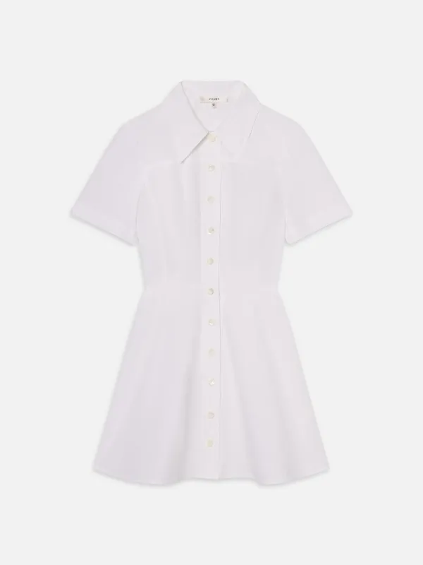 The Flare Mini Dress -- White sold by Frame Denim