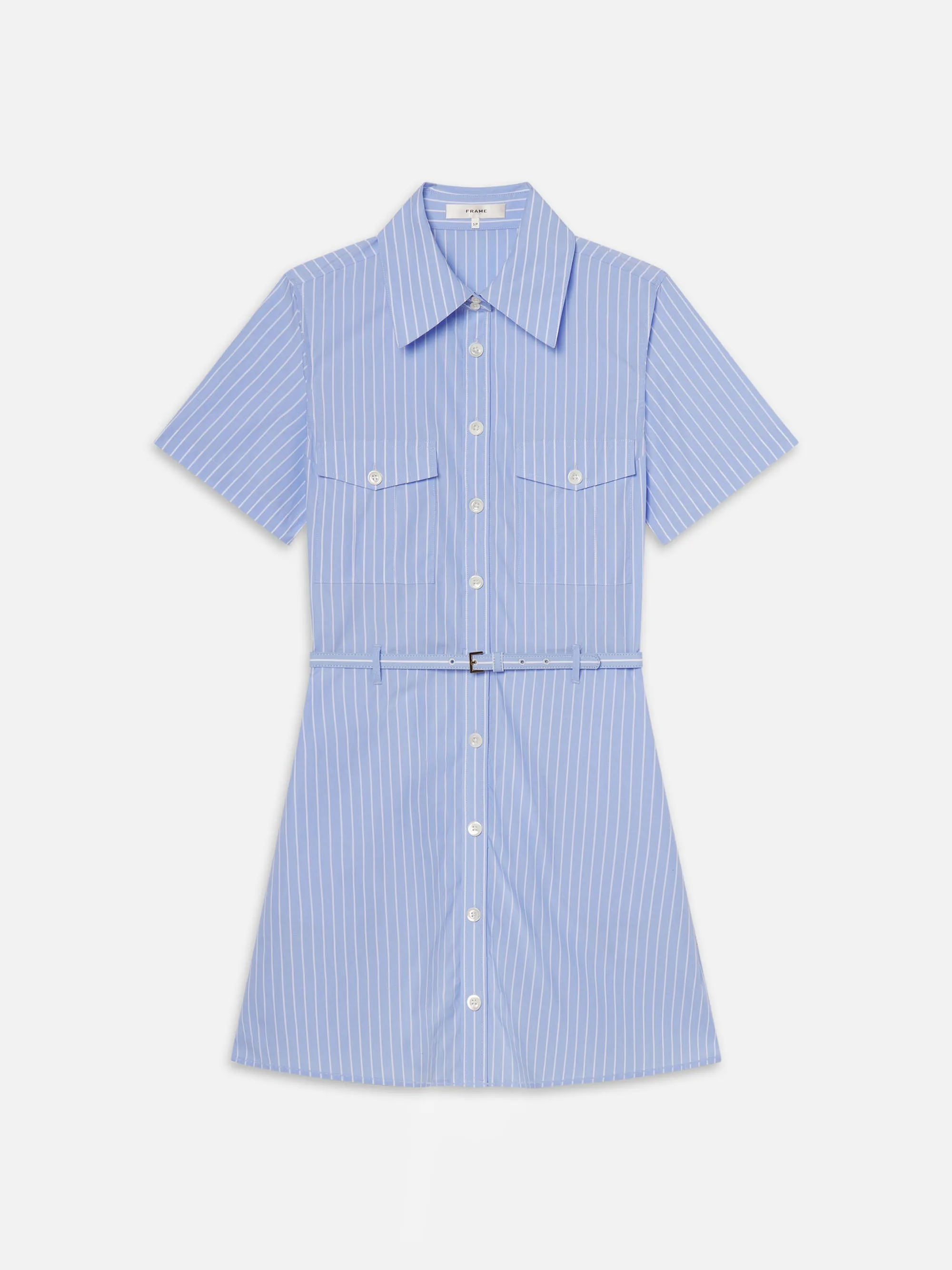 The Striped Safari Dress -- Oxford Blue Multi sold by Frame Denim