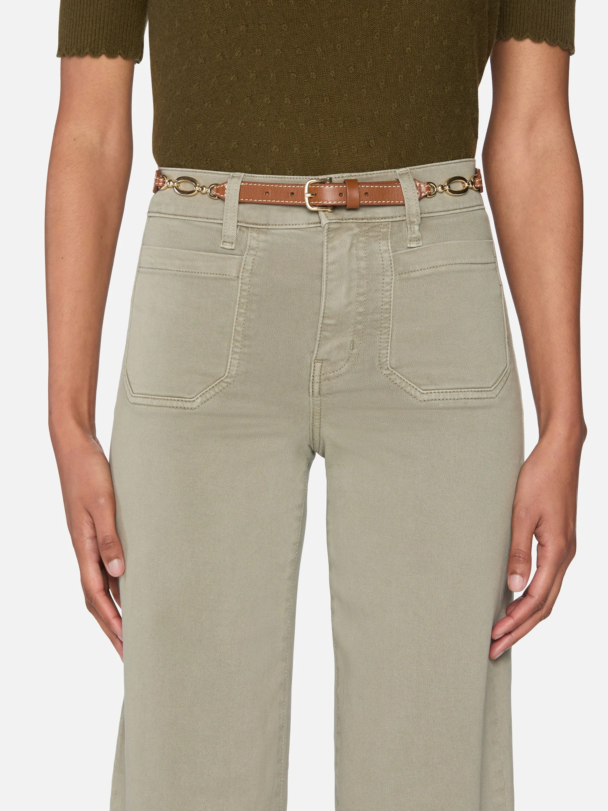 Le Slim Palazzo Modernist Pocket -- Thyme sold by Frame Denim product image thumbnail 3