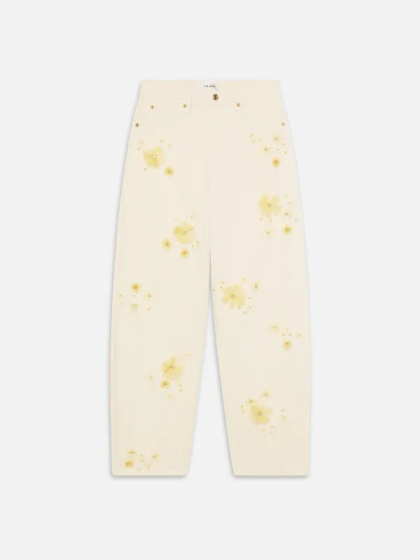 Embellished Low Slung Barrel -- Vanilla Bean sold by Frame Denim