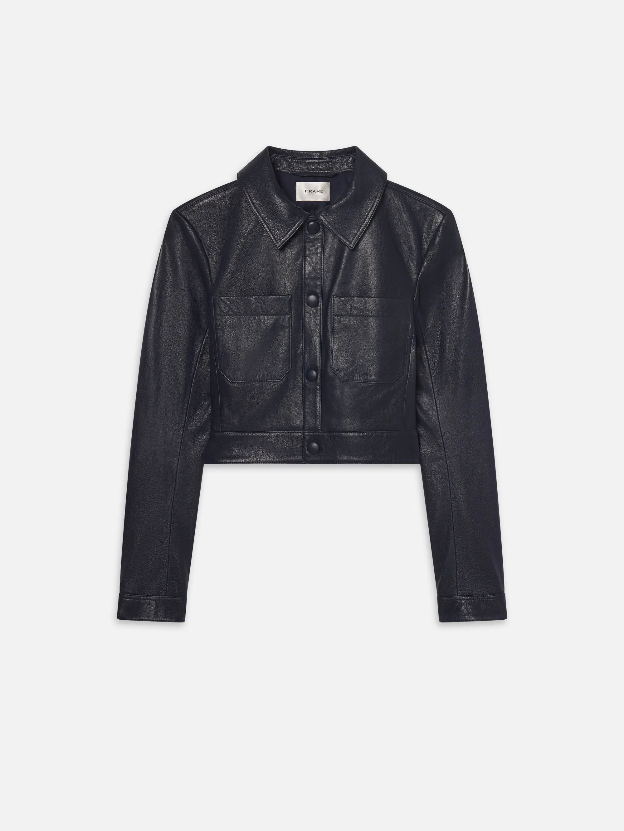 The Small Leather Jacket -- Dark Indigo sold by Frame Denim