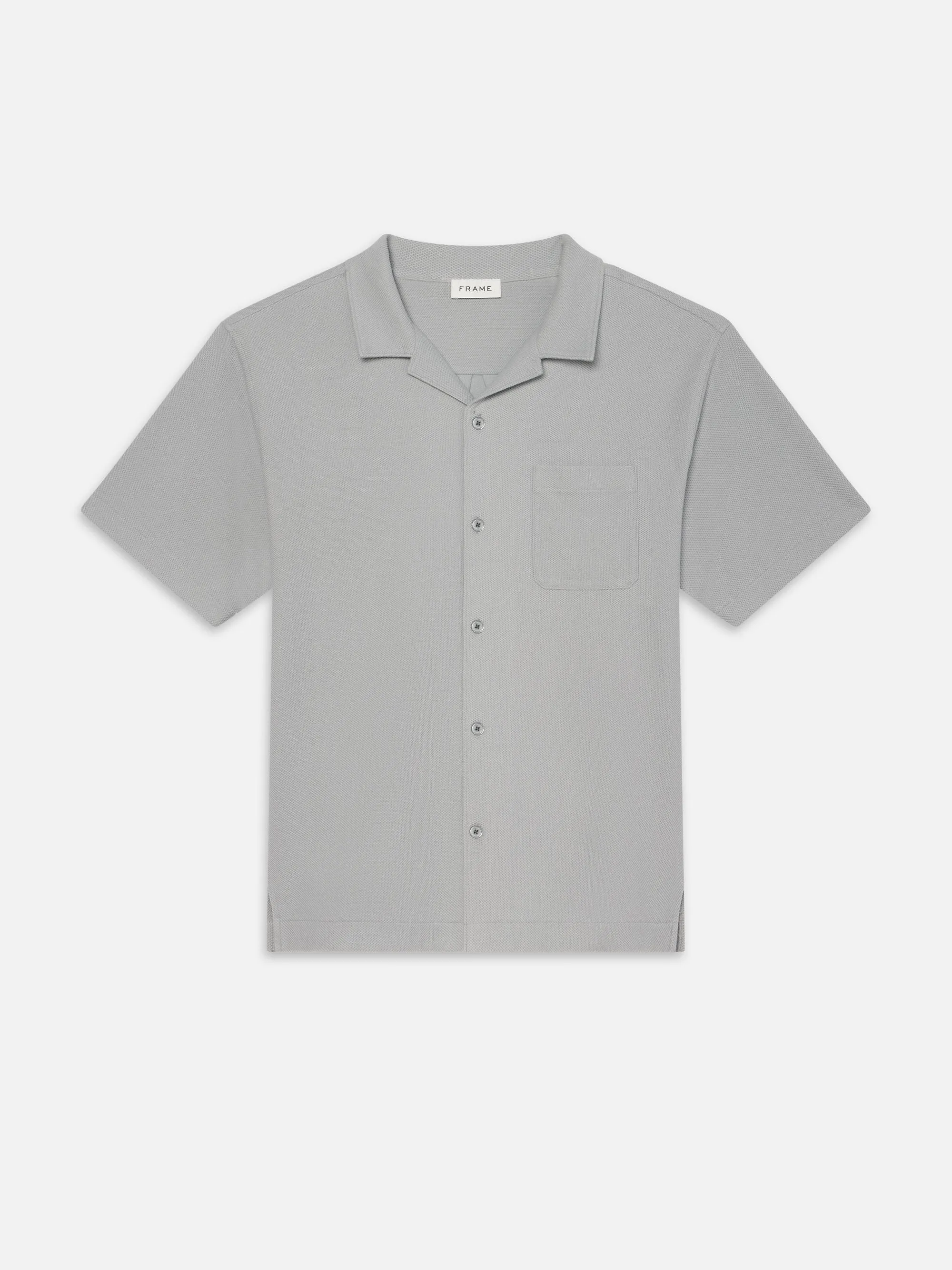 Jacquard Short Sleeve Relaxed Shirt -- Grey Blue sold by Frame Denim