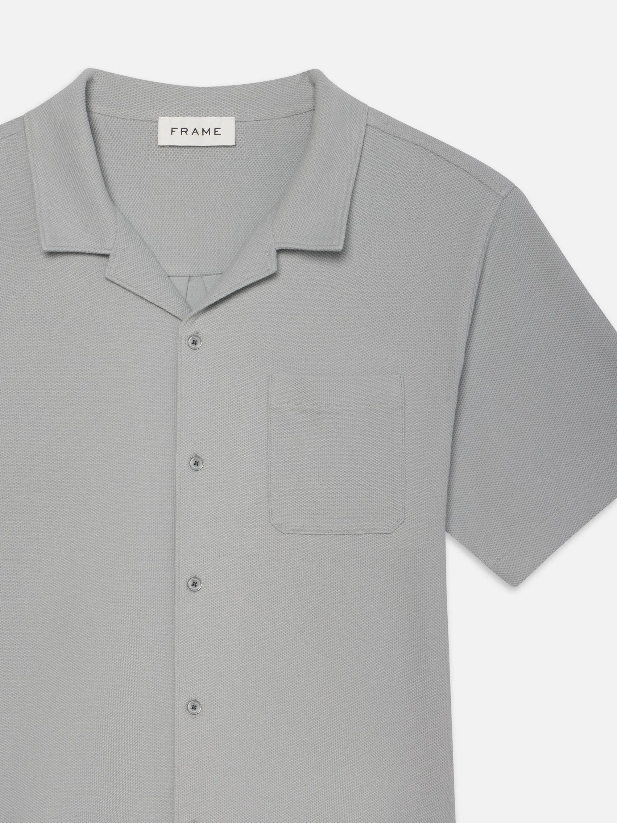 Jacquard Short Sleeve Relaxed Shirt -- Grey Blue sold by Frame Denim product image thumbnail 2