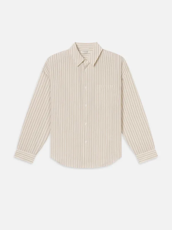 Brown Striped Shirt -- Brown Stripe sold by Frame Denim