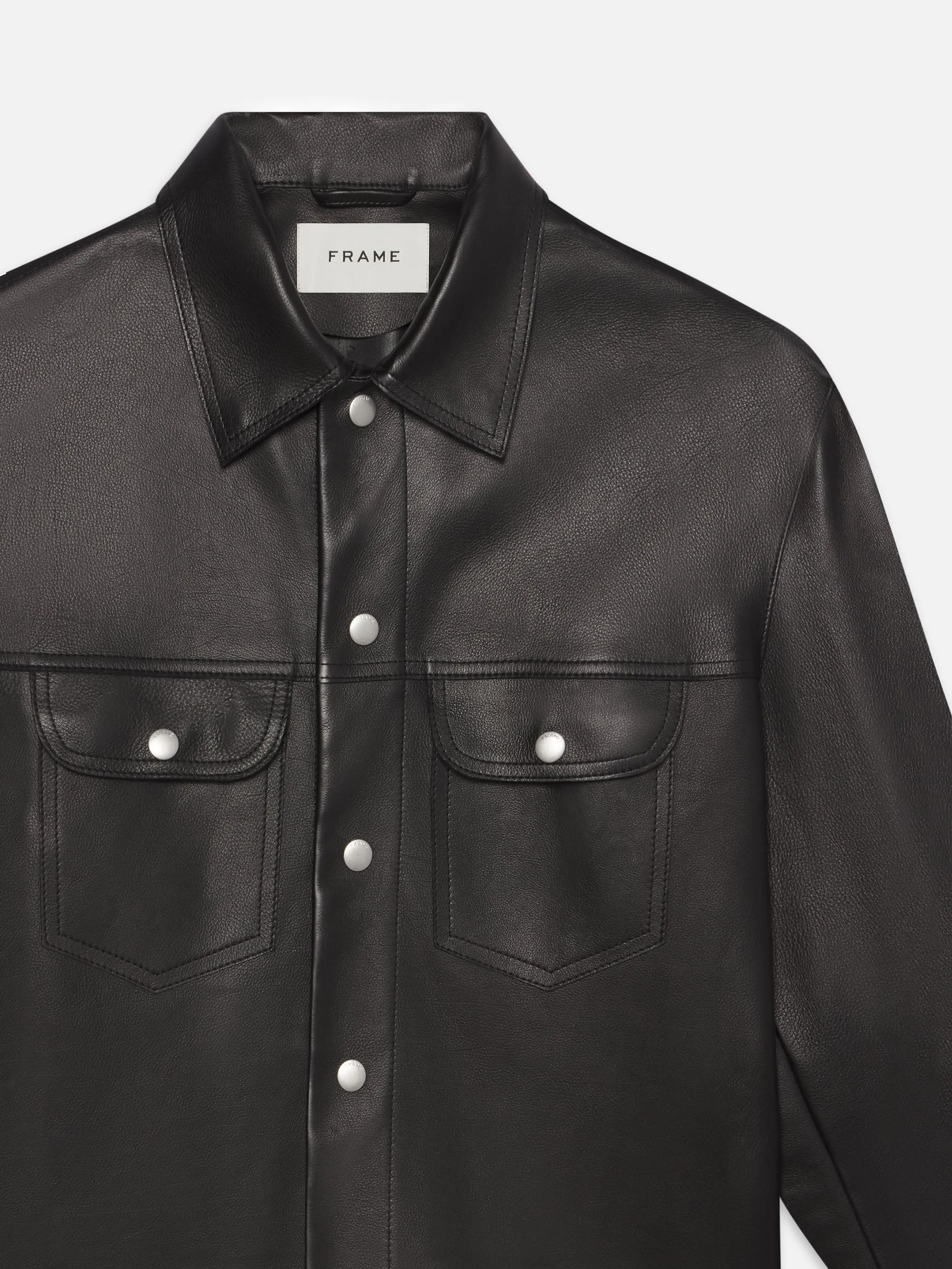 Leather Trucker Jacket -- Black sold by Frame Denim product image thumbnail 3