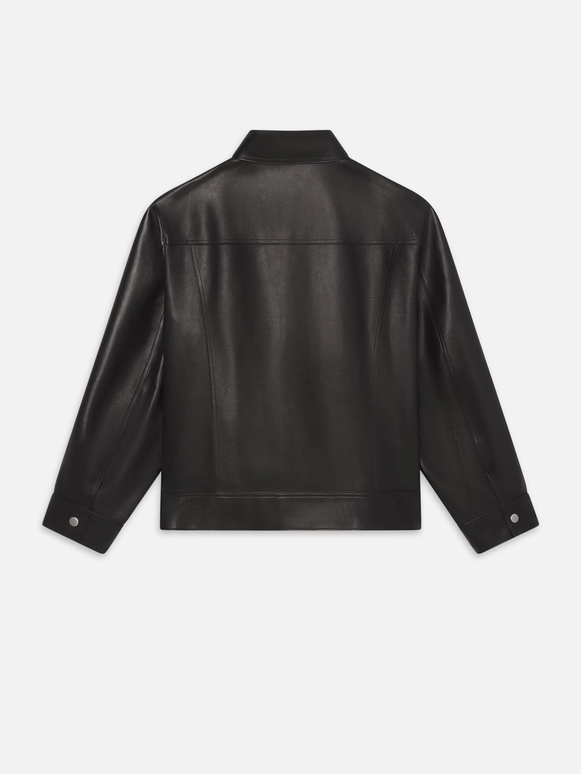 Leather Trucker Jacket -- Black sold by Frame Denim product image thumbnail 4