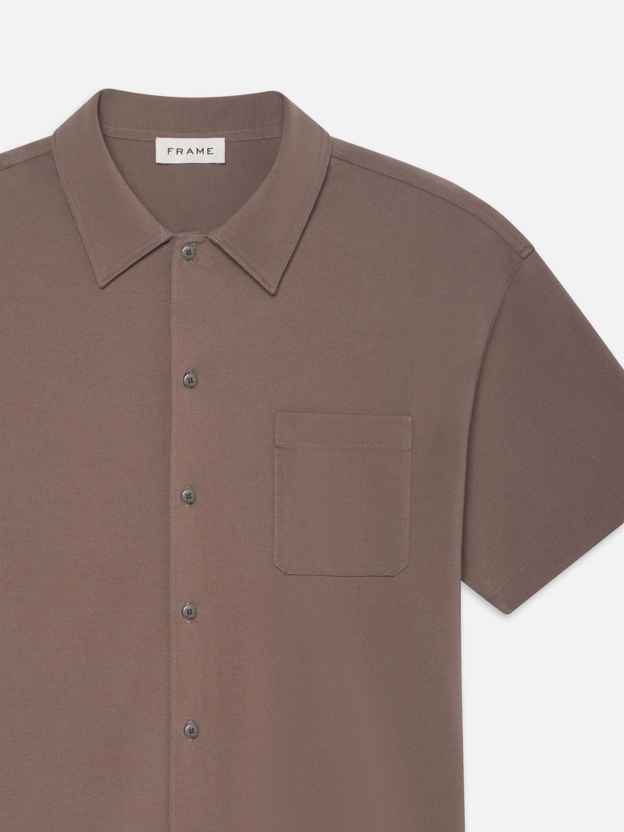 Light Pique Button Down Polo -- Mauve sold by Frame Denim product image thumbnail 3