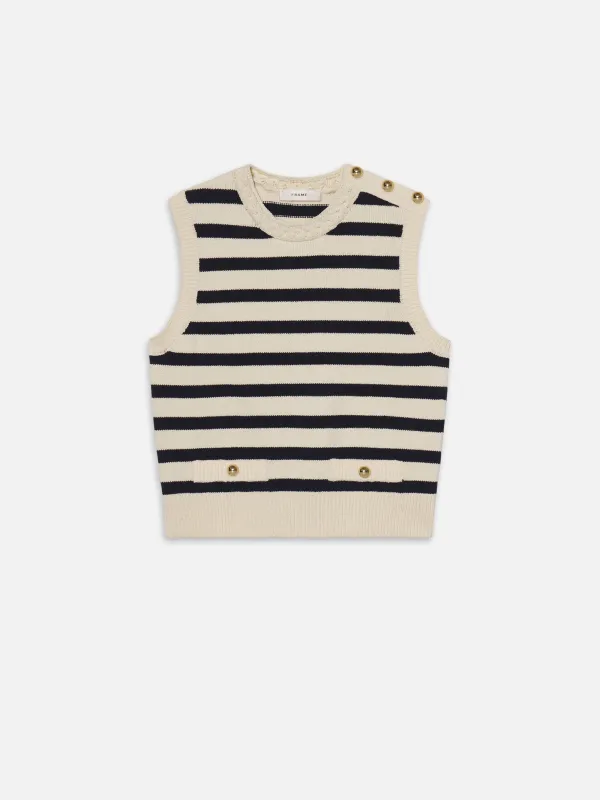 The Harbor Vest -- Navy Multi made by Frame Denim