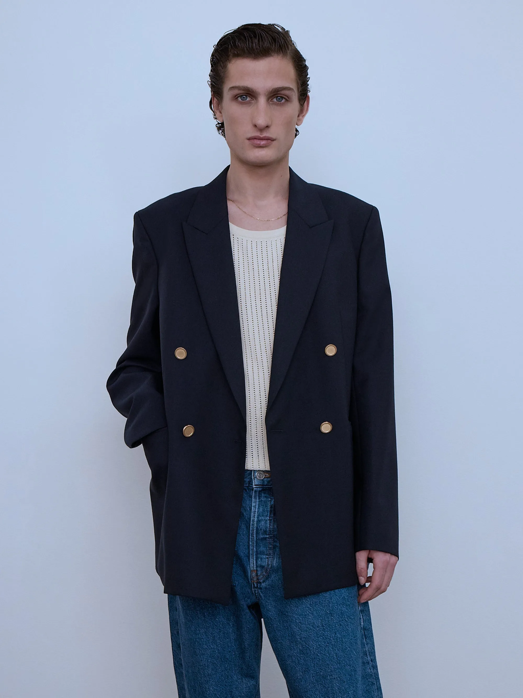 Double Breasted Blazer -- Dark Navy sold by Frame Denim product image thumbnail 2