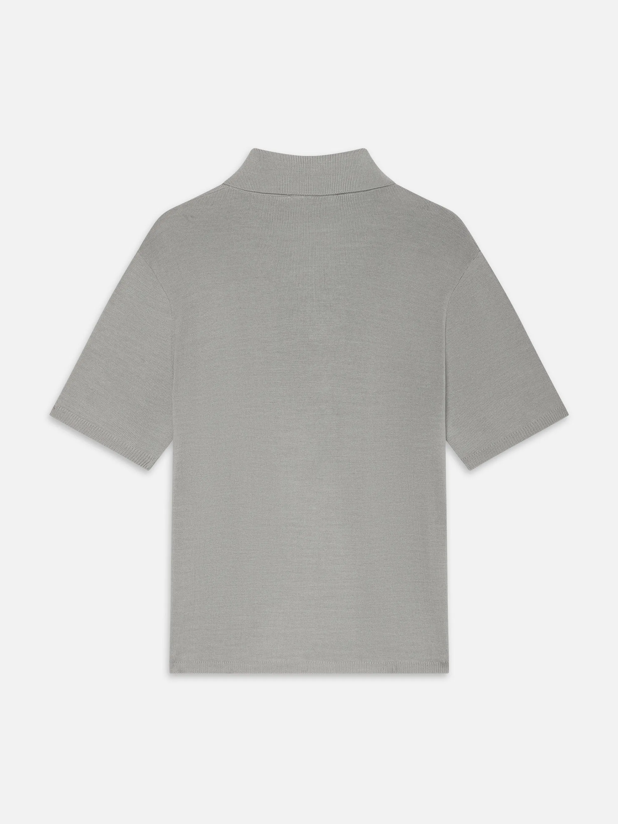 Cotton Silk Polo Sweater -- Grey Blue sold by Frame Denim product image thumbnail 4
