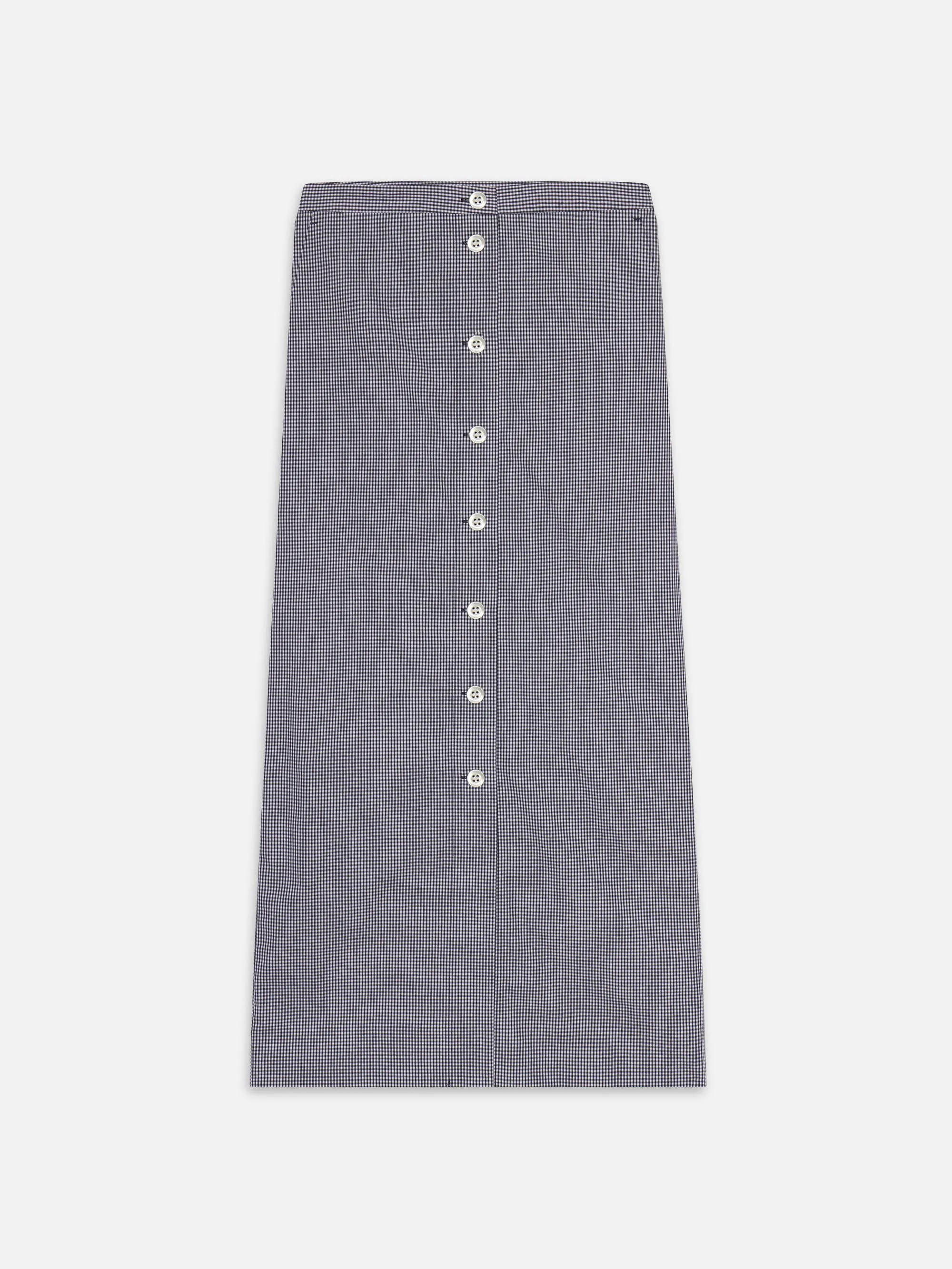 The Check Skirt -- Navy Multi sold by Frame Denim