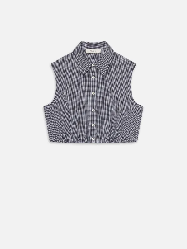 The Check Top -- Navy Multi sold by Frame Denim