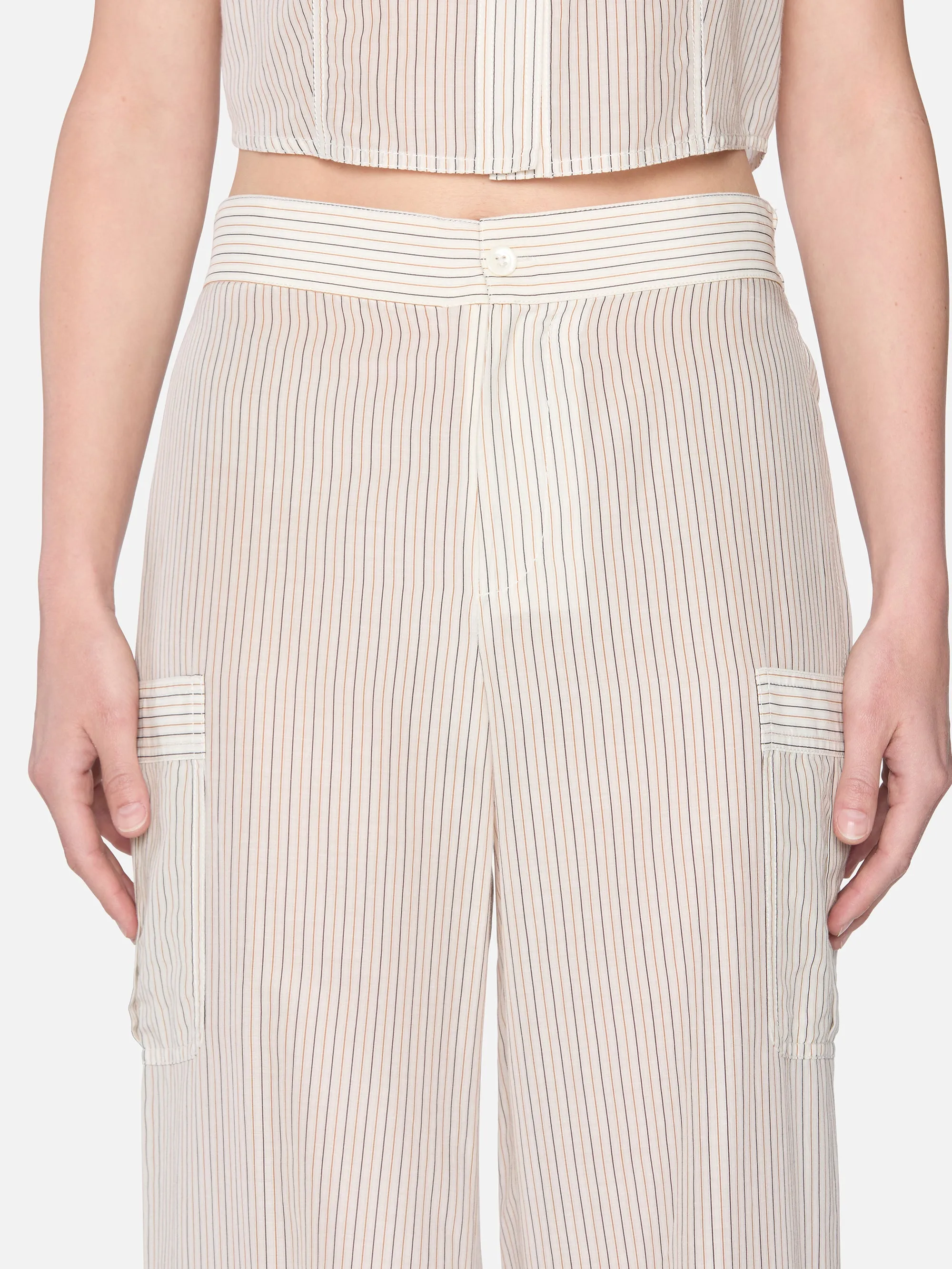 The Stripe Utility Pant -- Cream Multi sold by Frame Denim product image thumbnail 3
