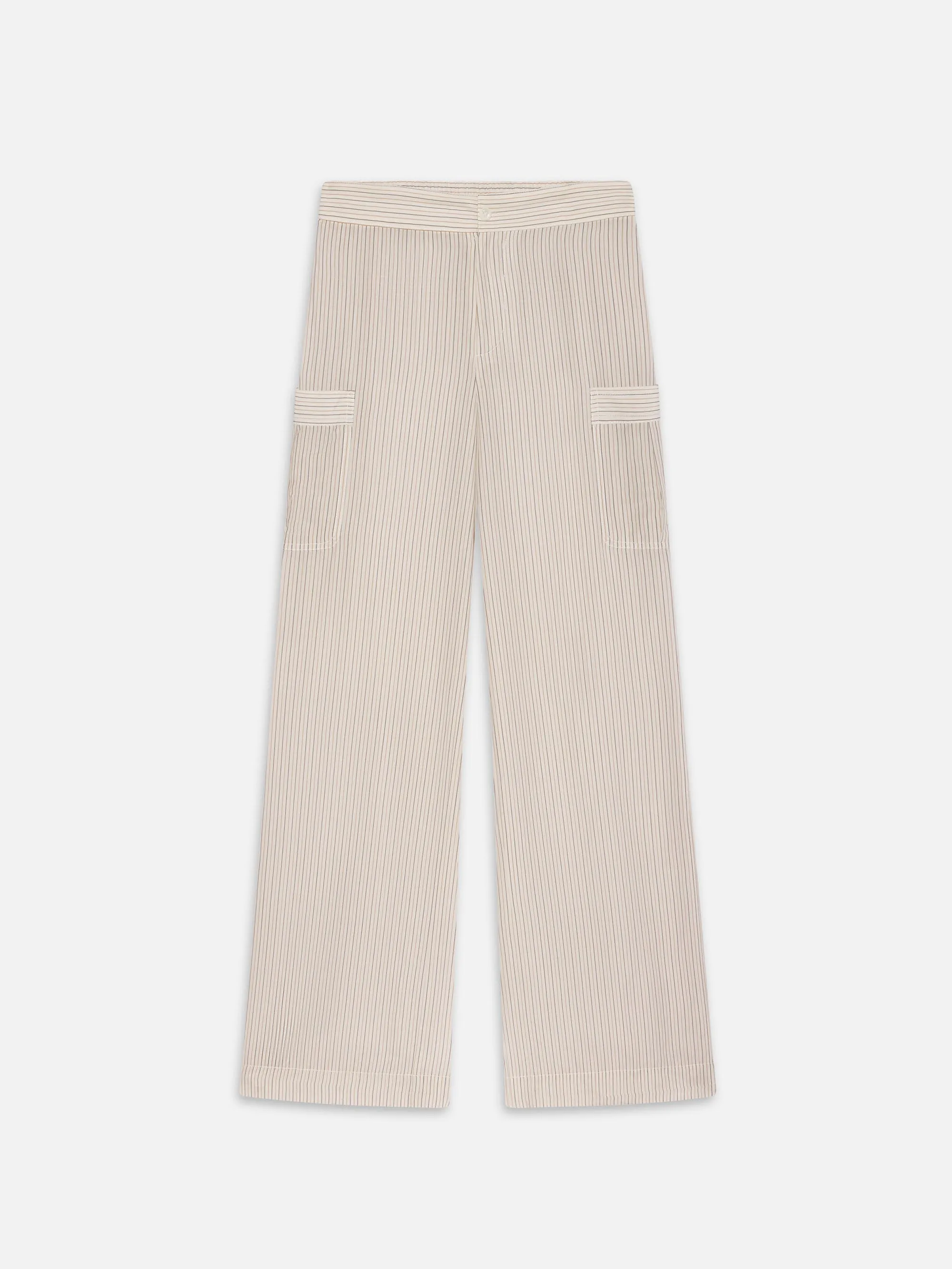 The Stripe Utility Pant -- Cream Multi sold by Frame Denim
