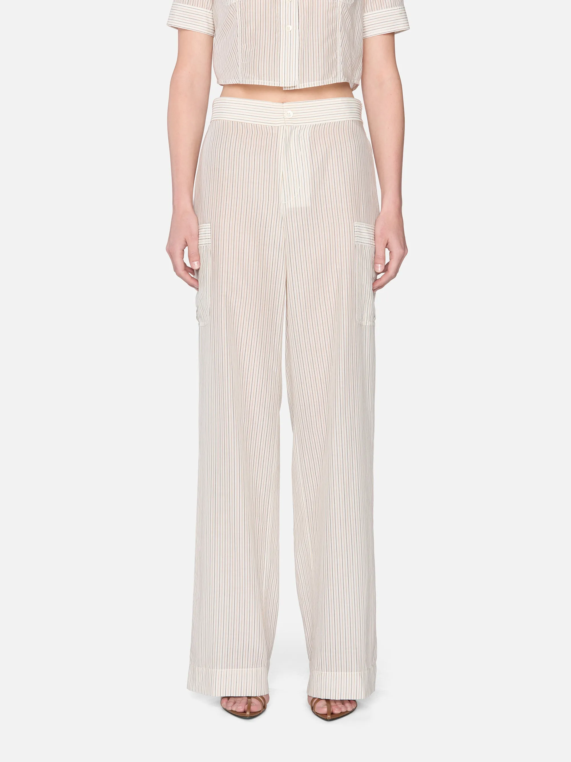The Stripe Utility Pant -- Cream Multi sold by Frame Denim product image thumbnail 2