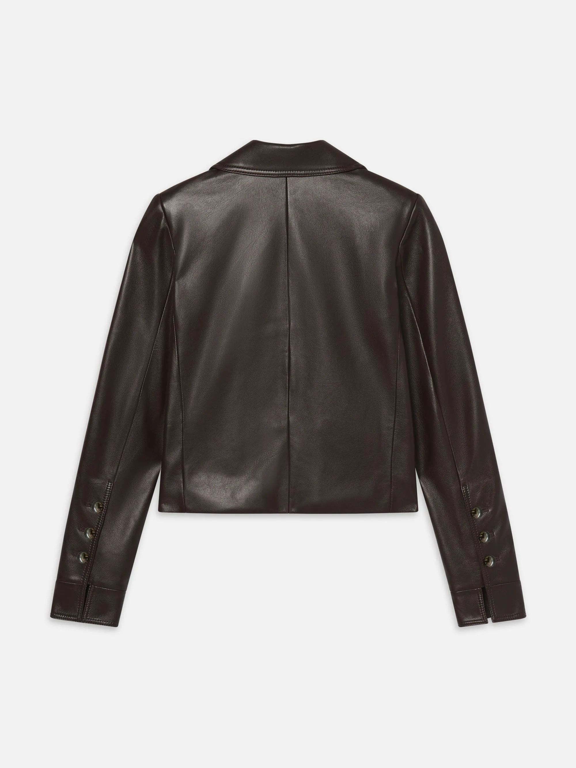 The Leather Cuffed Jacket -- Dark Brown sold by Frame Denim product image thumbnail 4