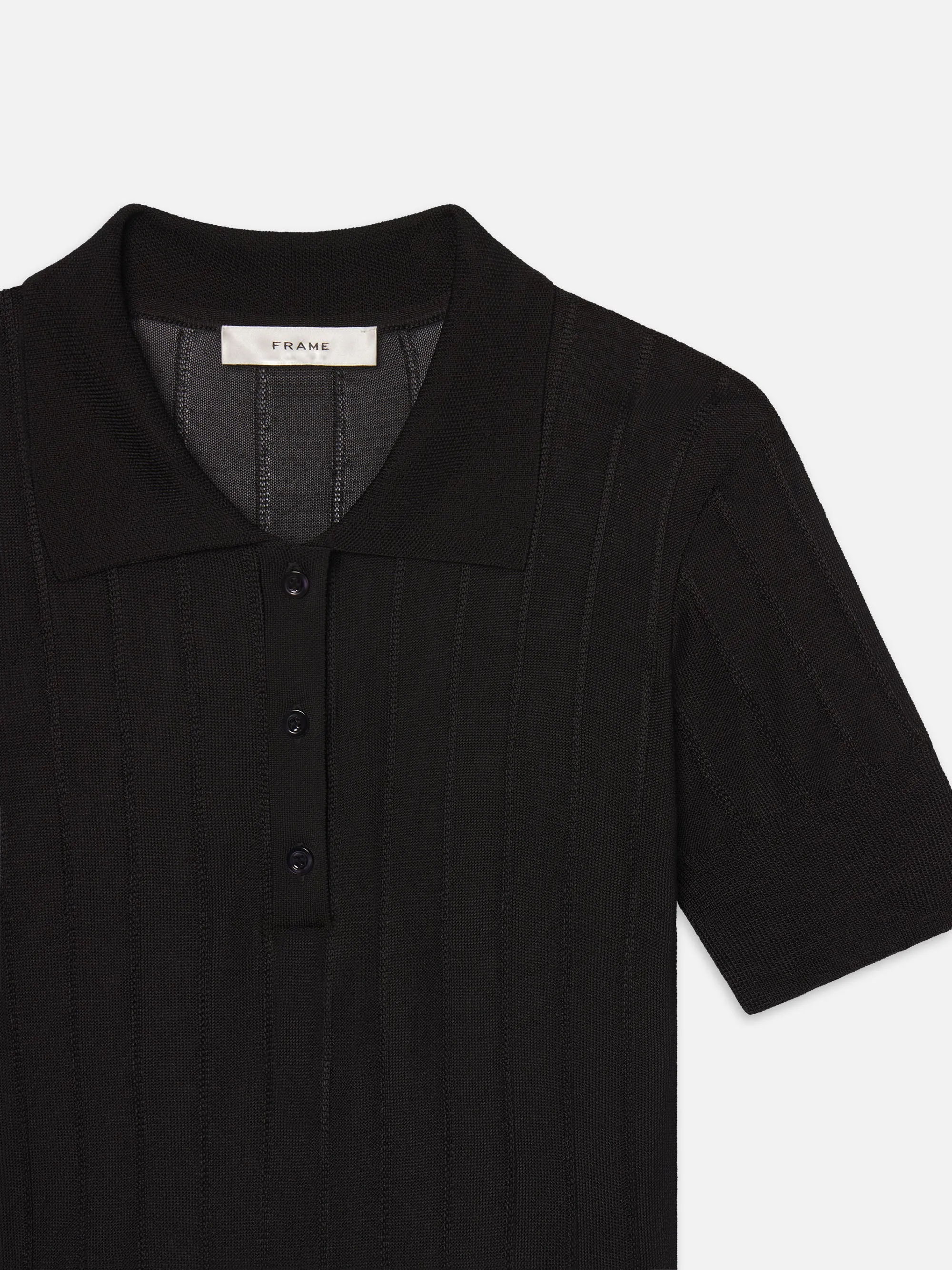 The Ribbed Polo -- Black sold by Frame Denim product image thumbnail 3
